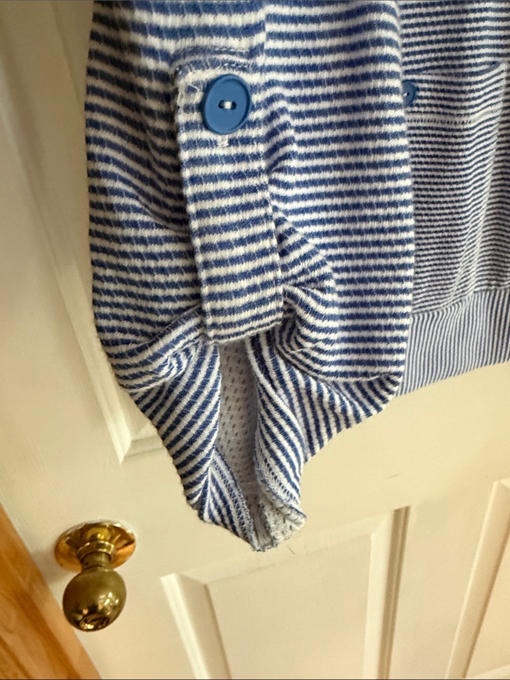 Talbots Navy and White Striped Open-Front Cardigan - Picture 3 of 9